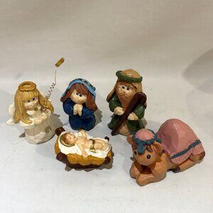 NATIVITY Set LITTLE BLESSINGS 1996 SUZI 5 PCS RESIN for Christmas